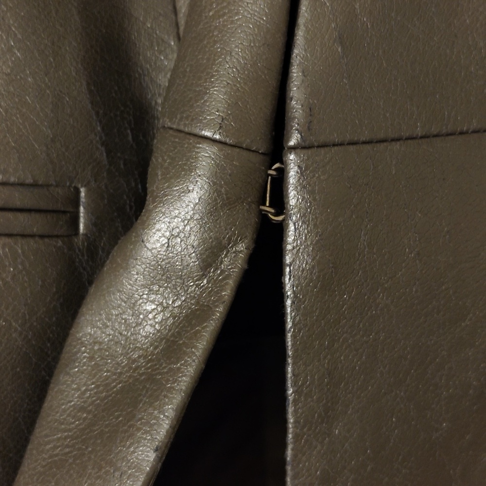 BCBGMaxAzria Black Faux Leather Cape Style Blazer - Picture 9 of 10